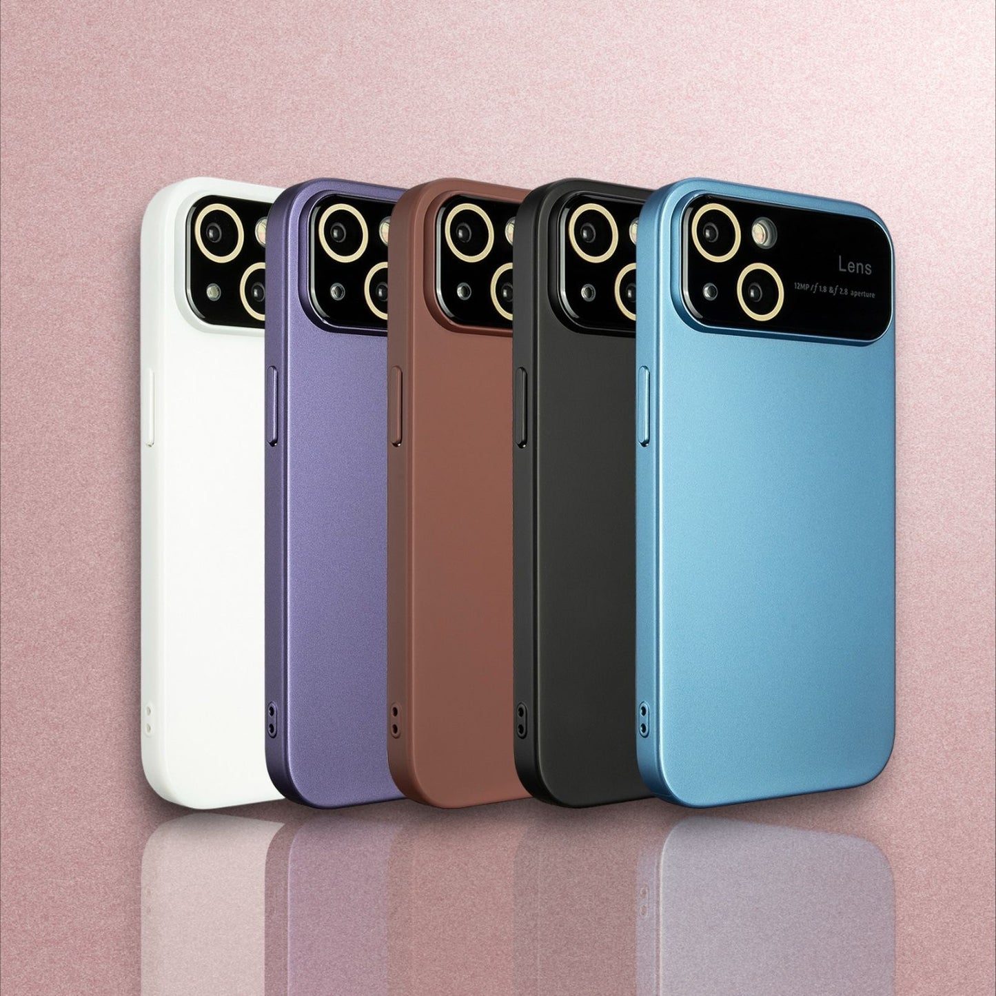 Iphone 14 Plus,15 Plus:- Solid Colour Italian Big Window Camera Case