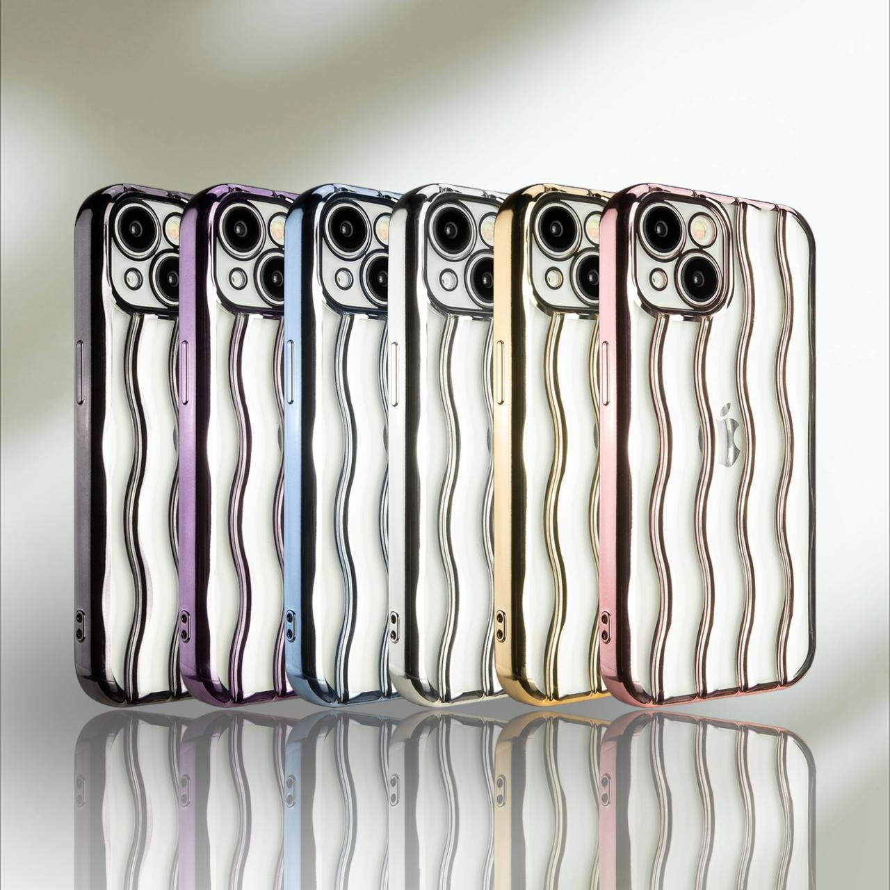 Iphone 12,13,14,15:- 3D Designed Plating Wavy Luxury Case