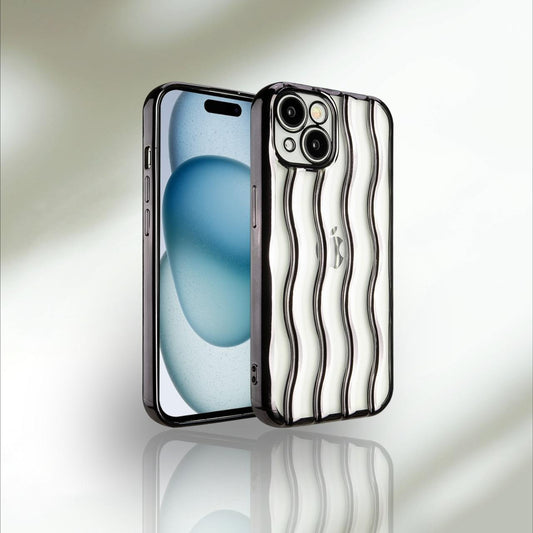 Iphone 12,13,14,15:- 3D Designed Plating Wavy Luxury Case
