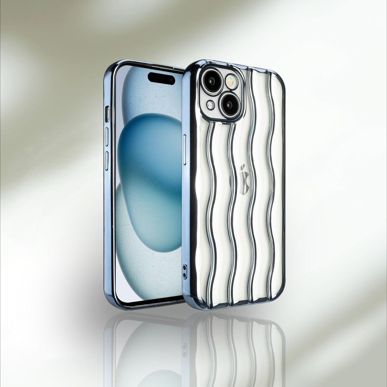 Iphone 12,13,14,15:- 3D Designed Plating Wavy Luxury Case