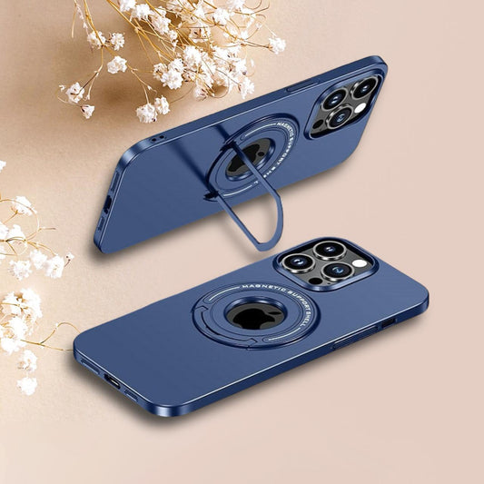 Iphone 12,13,14,15 :- Luxury Magnetic Shell Case With Metal Stand