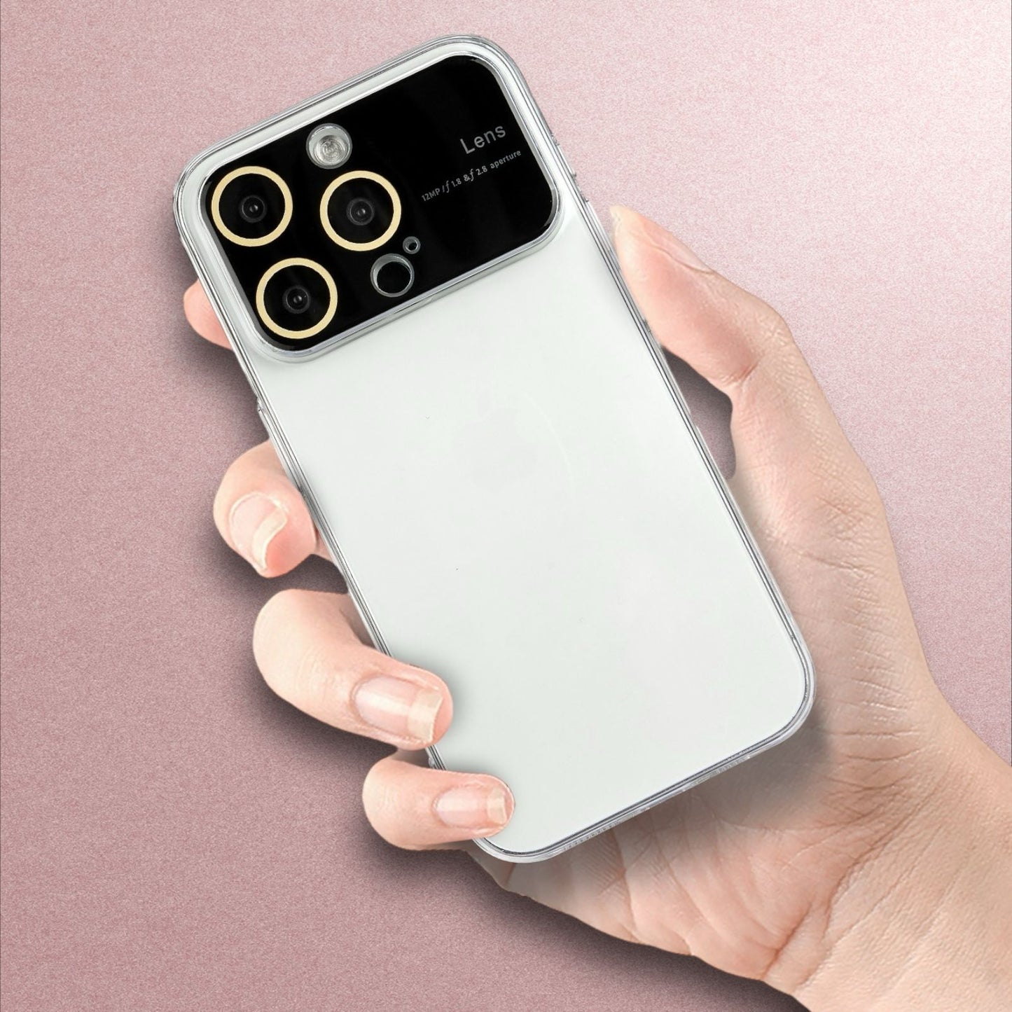 Iphone 12 Pro,13 Pro,14 Pro,15 Pro :- Transparent Designer Camera Lens Case