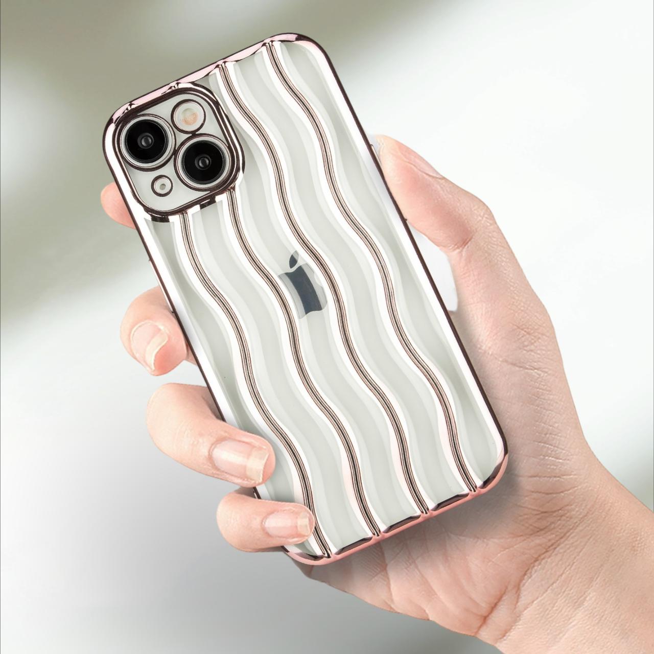 Iphone 12,13,14,15:- 3D Designed Plating Wavy Luxury Case