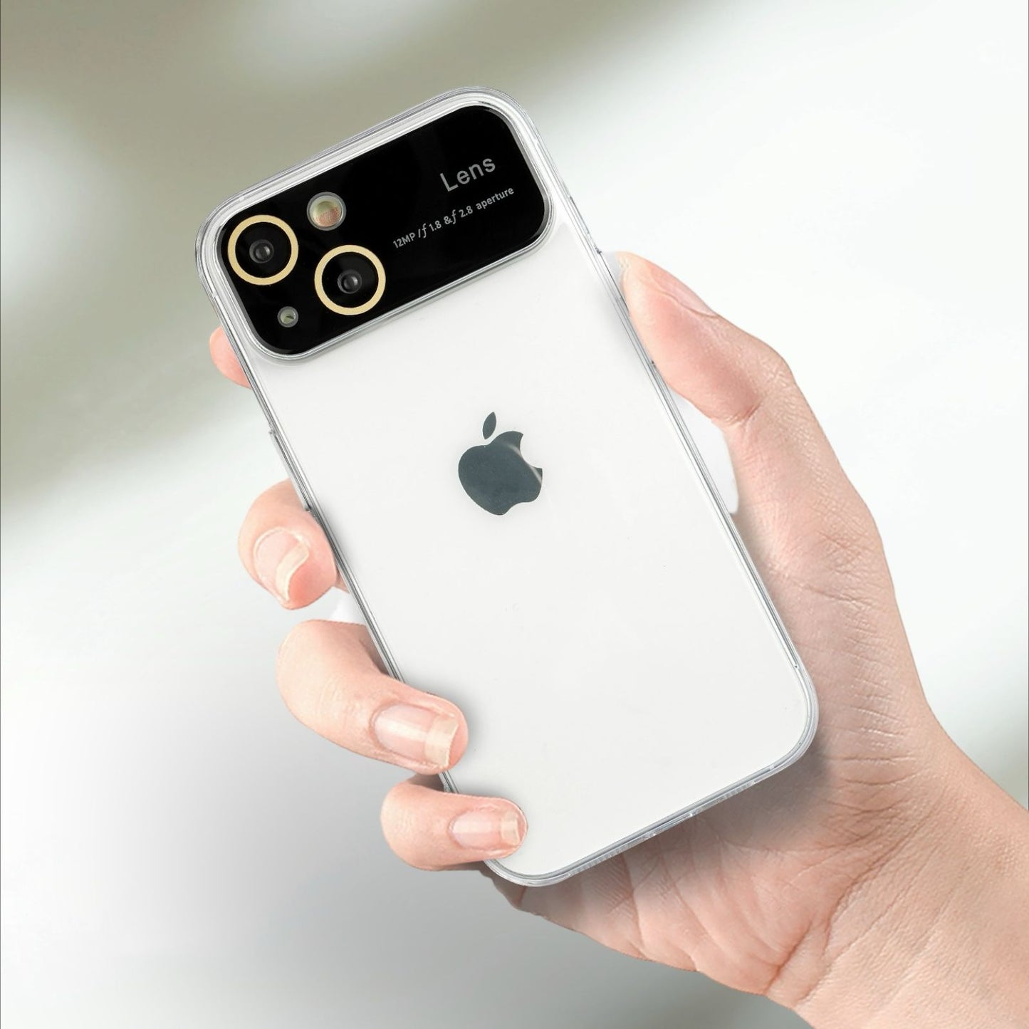 Iphone 14 Plus,15 Plus :- Transparent Designer Camera Lens Case