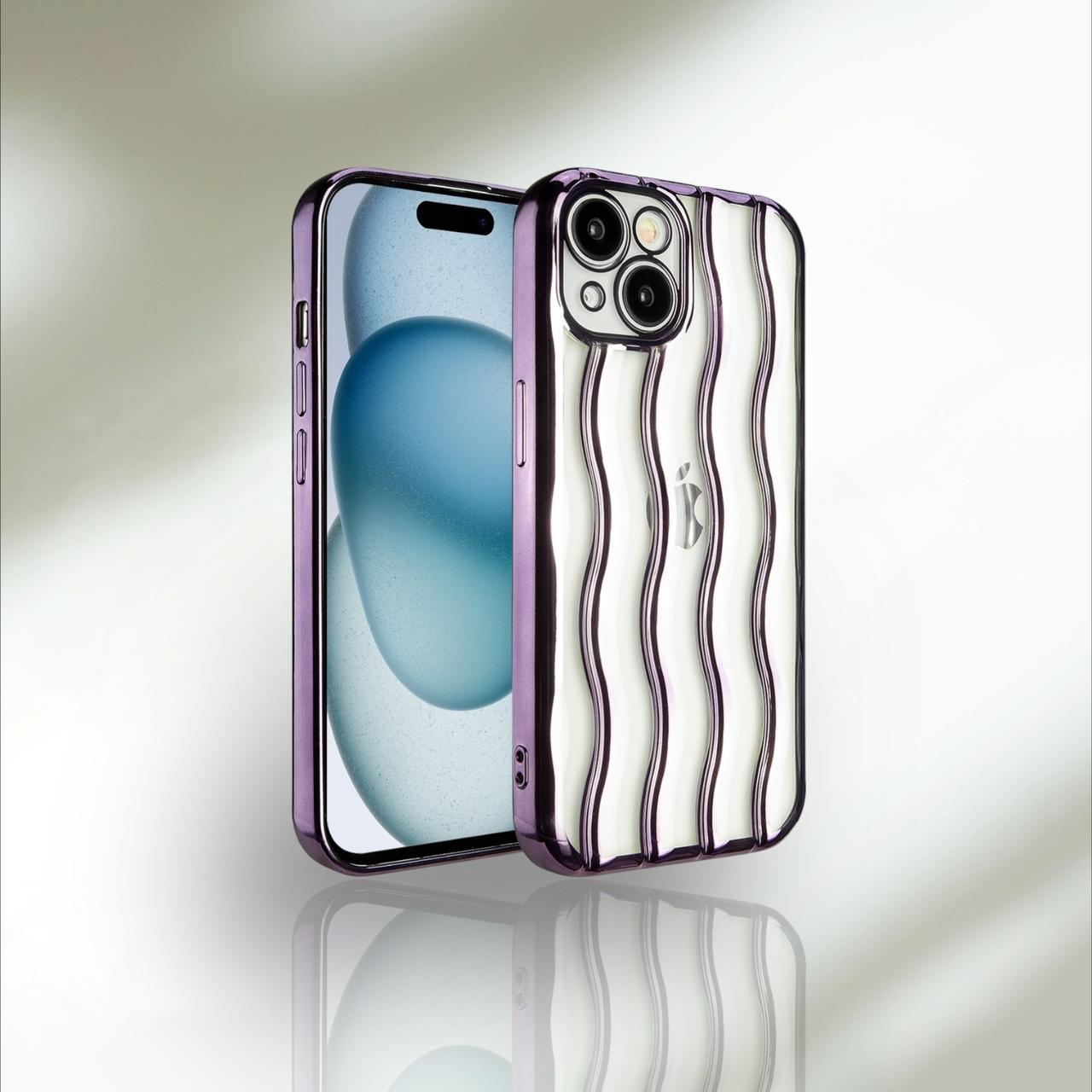 Iphone 12,13,14,15:- 3D Designed Plating Wavy Luxury Case