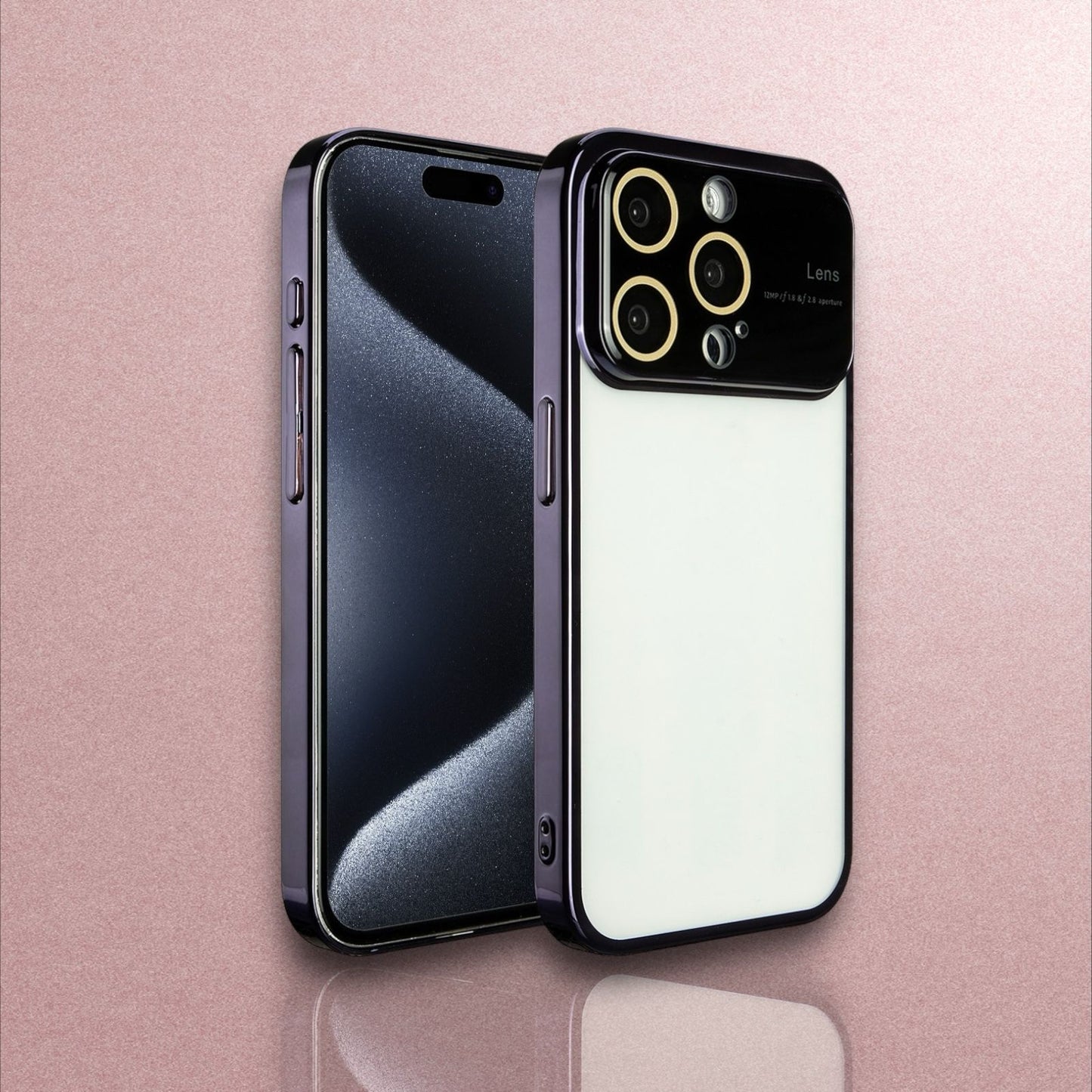 Iphone 12 Pro,13 Pro,14 Pro,15 Pro :- Transparent Designer Camera Lens Case