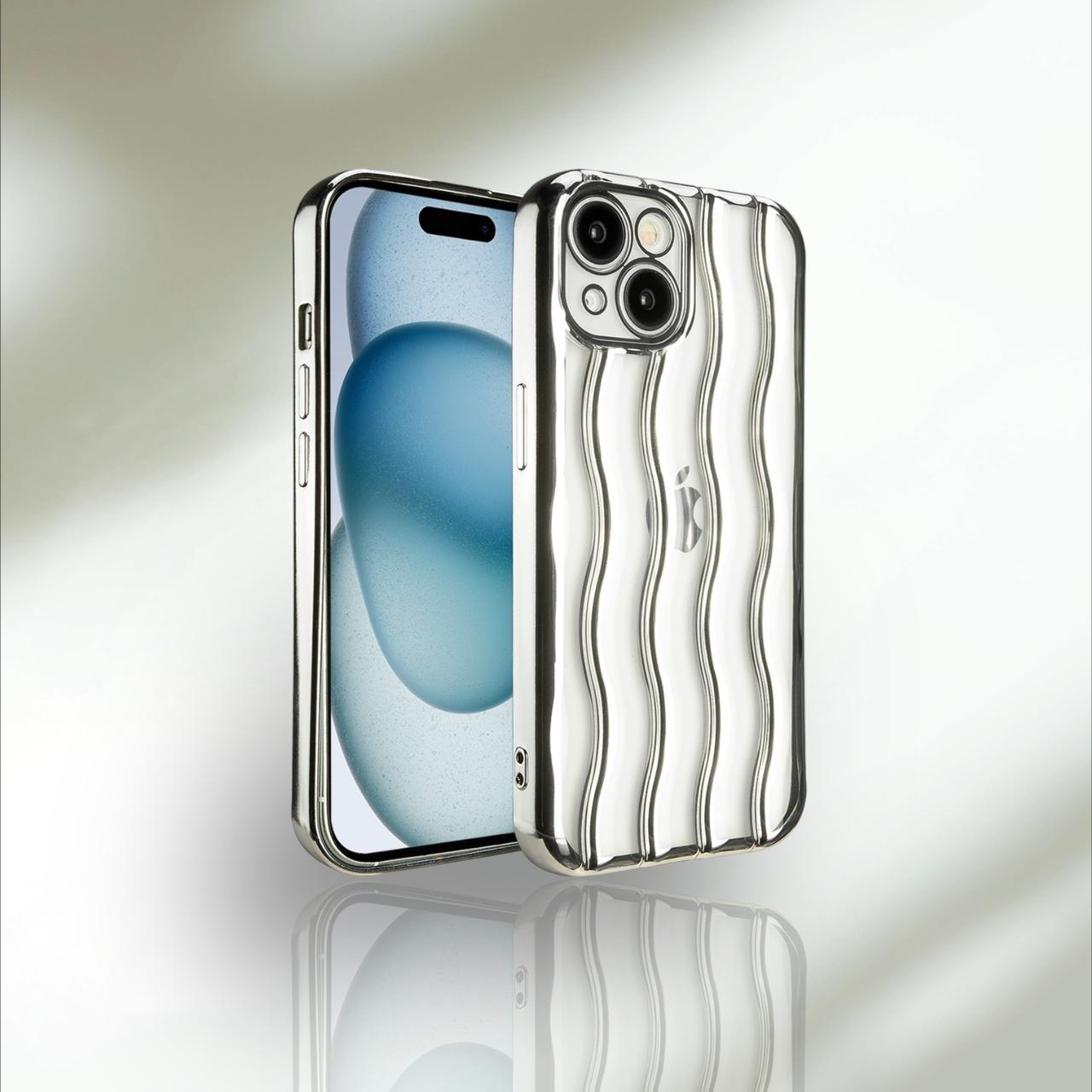 Iphone 12,13,14,15:- 3D Designed Plating Wavy Luxury Case