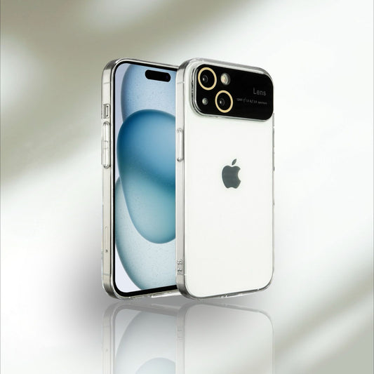 Iphone 14 Plus,15 Plus :- Transparent Designer Camera Lens Case