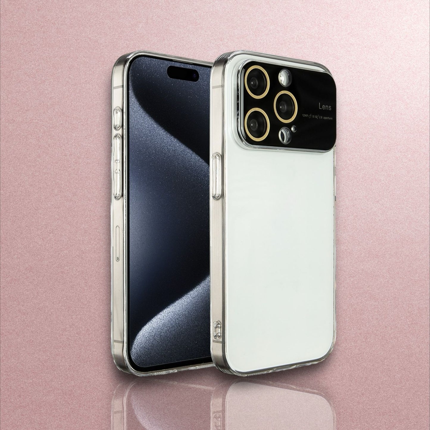 Iphone 12 Pro,13 Pro,14 Pro,15 Pro :- Transparent Designer Camera Lens Case