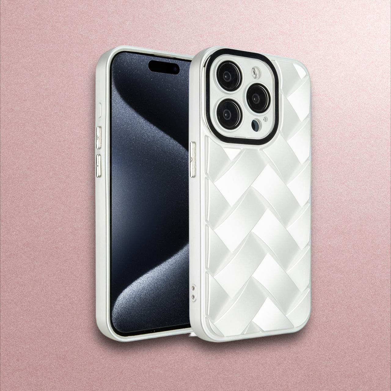 Iphone 12 Pro,13 Pro,14 Pro,15 Pro :- Matte Frosted Solid Colour Braided Case